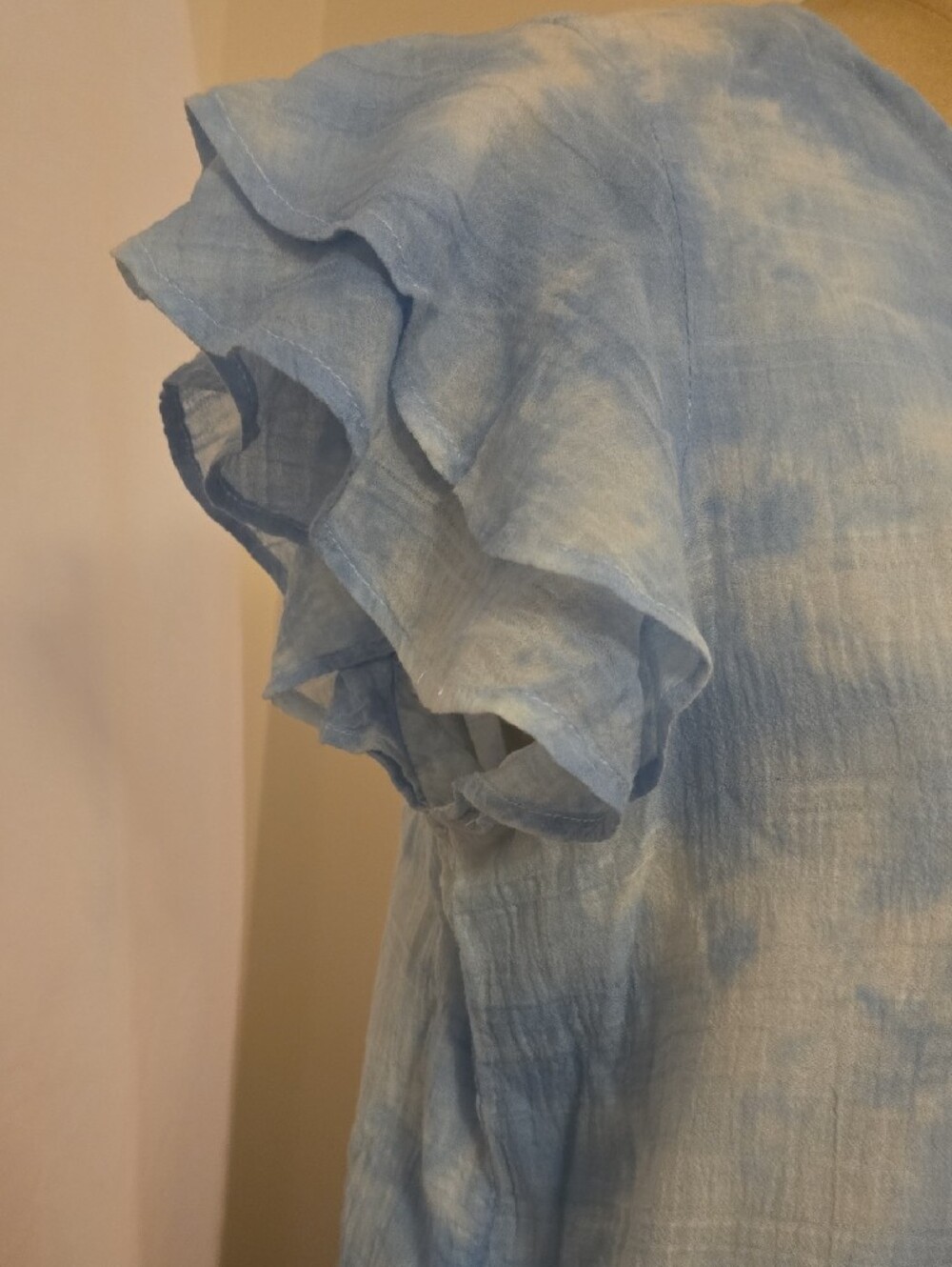 Vineyard Vines Women's Blue and White Tie-Dye Tassel Tunic Dress Size M - Picture 6 of 13